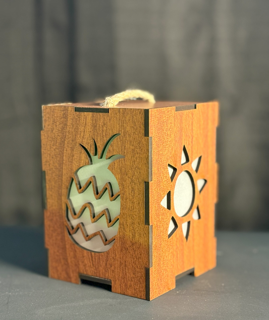 Pineapple and Sun LED Tea Light Lantern